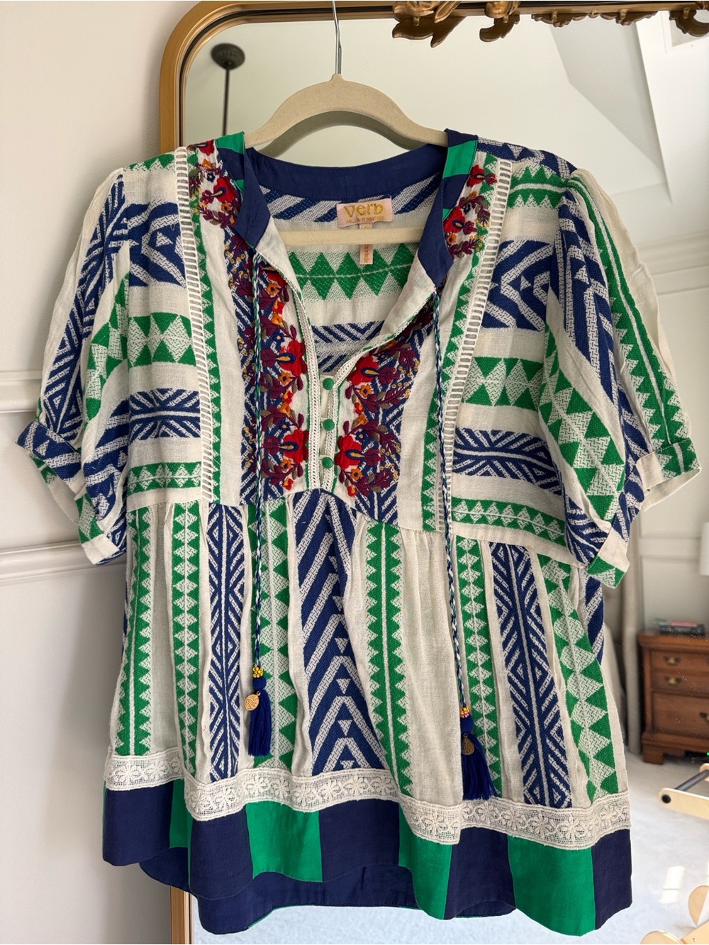 Anthropologie Verb Pallavi Singhee Sylvia Babydoll Blouse